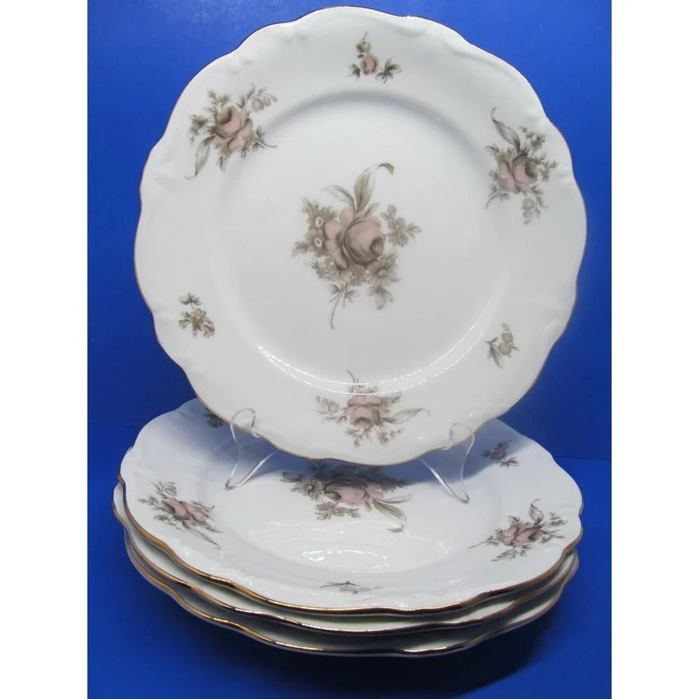 Johann Haviland Bavaria Germany Sepia Rose Set Of Four 10